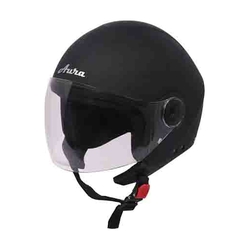 Aura Corpus Series Open Face Pilot Style Helmet - Scratch & UV Resistant (Matt Black, Medium Size)
